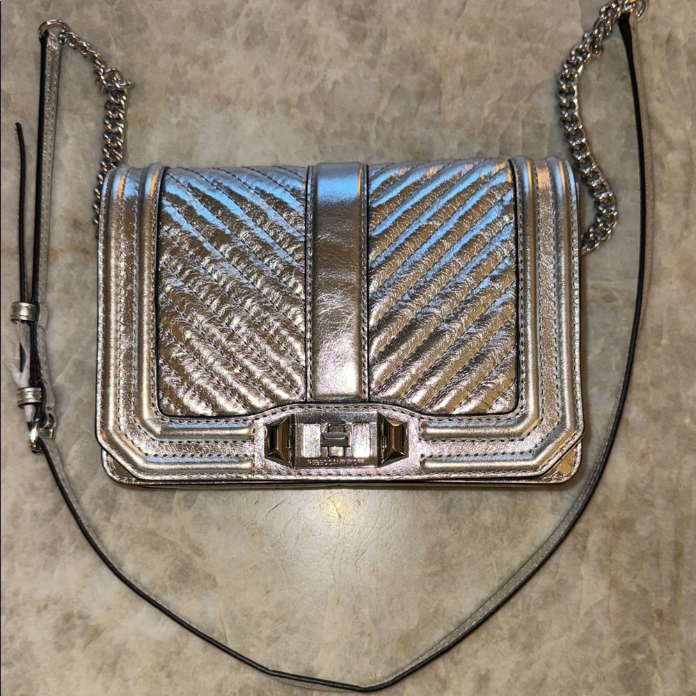 Rebecca Minkoff Metallic Silver Crossbody Bag